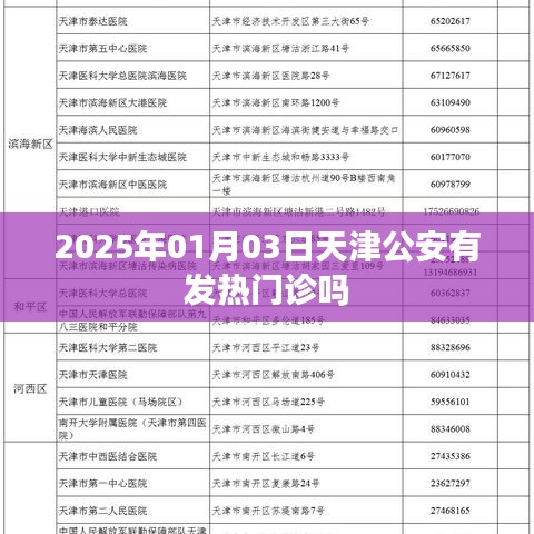 天津公安發(fā)熱門診情況查詢，最新動態(tài)與地點