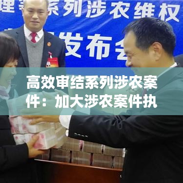 高效審結(jié)系列涉農(nóng)案件：加大涉農(nóng)案件執(zhí)行力度 