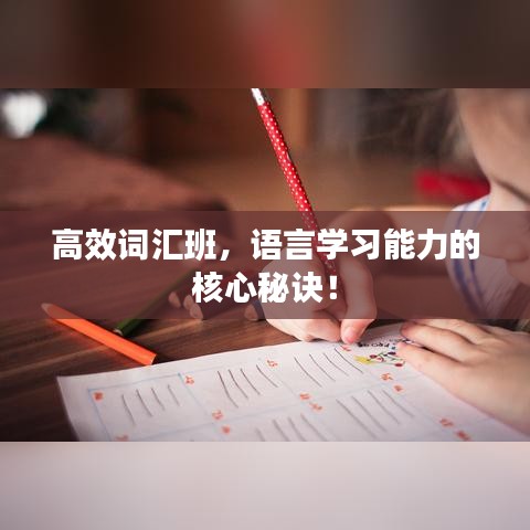 高效詞匯班，語言學習能力的核心秘訣！